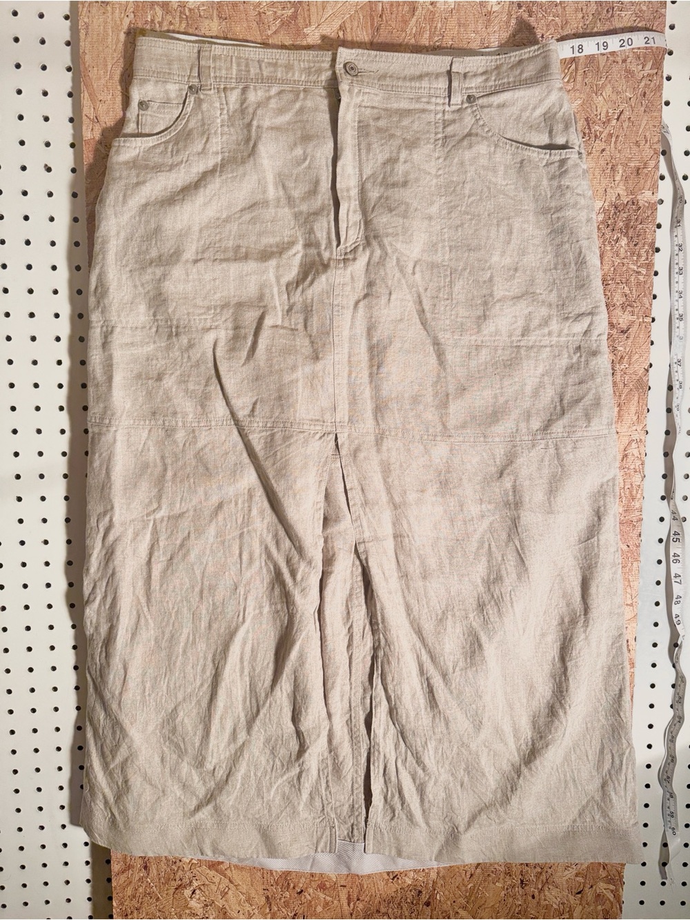 Nicole Miller New York European Flax Linen skirt with front slit size XL